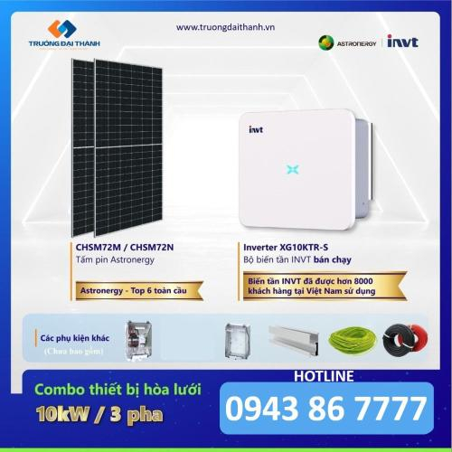 Combo Thiết Bị Hoà Lưới Tấm Pin CHSM72M & Inverter XG10KTR1-S